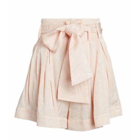 Significant Other Pants - Elegant High Waist Pleated Shorts in Light Pink